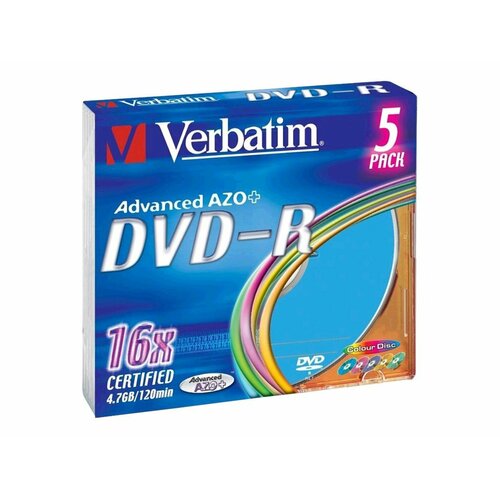 DVD-R Verbatim 16x 4.7GB (Slim 5) COLOUR