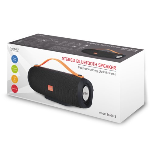Głośnik bezprzewodowy Savio BS-023 Stereo Bluetooth Czarny