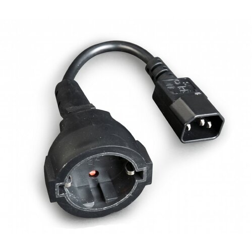 Adapter zasilania Gembird IEC320 C14 -> SCHUKO (F) na kablu 15 cm PC-SFC14M-01