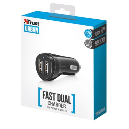 Trust 2x12W Fast Dual USB Ładowarka samochodowa
