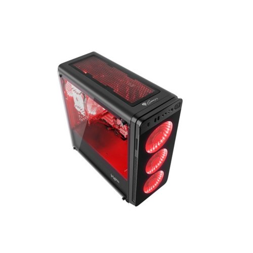 NATEC Obudowa Genesis Irid 300 USB 3.0 z oknem czerwone podświetlenie