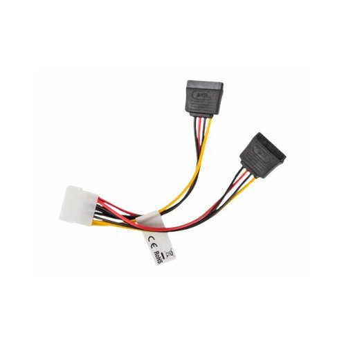 LANBERG Kabel Molex zasilający - SATA x2 M/F 15cm