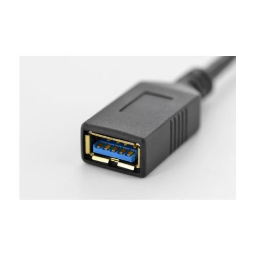 Adapter USB 3.1 Gen 1 SuperSpeed OTG Typ USB C/USB A M/Ż czarny 0,15m;Assmann