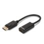 ASSMANN Kabel adapter Displayport 1.1a z zatrzaskiem Typ DP/HDMI A M/Ż czarny 0,15m