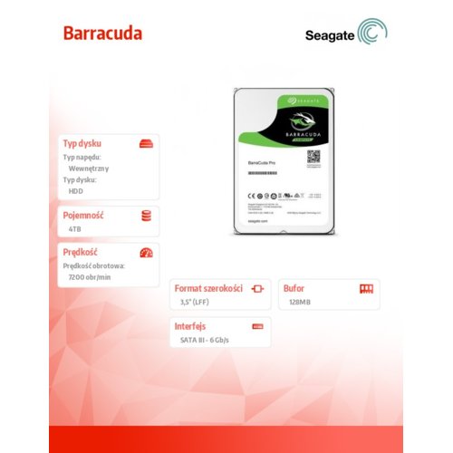 Seagate Barracuda Pro 4 TB 3,5'' 128 ST4000DM006