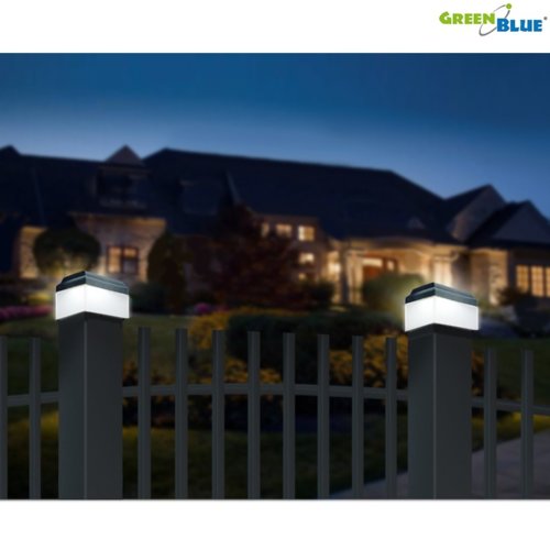 GreenBlue Lampa solarna na słupek LED 60*60 GB126 - daszek kopertowy