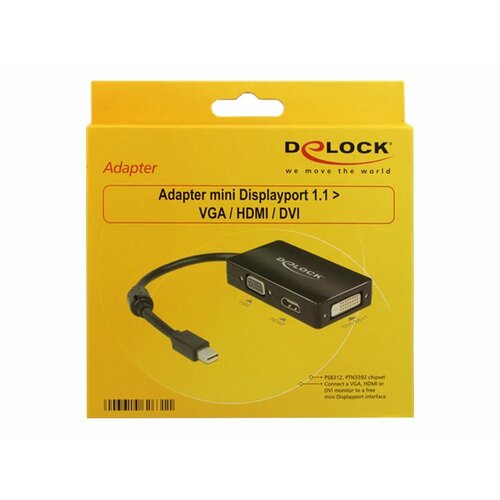 Adapter mini Displayport -> HDMI/VGA/DVI Delock