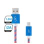Kabel USB 2.0 eXc DIAMOND USB A(M) - micro USB B(M) 5-pin, 1,5m, biało-niebiesko-czerwony