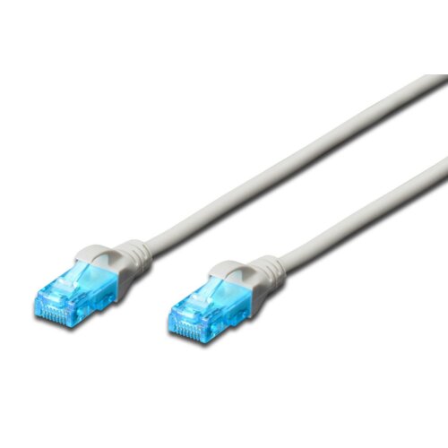 Patch cord DIGITUS UTP kat. 5e 0,5m PVC szary