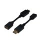 ASSMANN Kabel adapter Displayport 1.1a z zatrzaskiem Typ DP/HDMI A  M/Ż czarny 0,15m