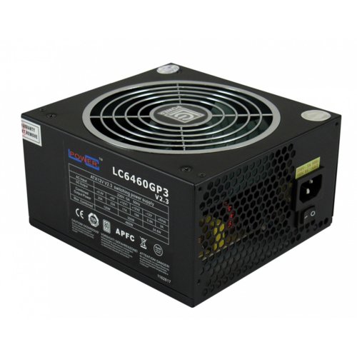 LC-POWER ZASILACZ 460W LC6460GP3 V2.3 80+ Silver 140mm 6x SATA 2x PATA 2x PCIe Active PFC Black