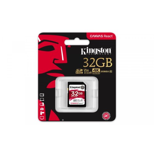 Kingston SD  32GB Canvas React 100/70MB/s U3 UHS-I V30 A1