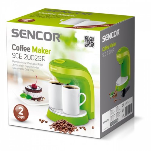 Sencor Ekspres przelewowy SCE 2002GR do kawy/herbaty, kubki porcelanowe Gratis