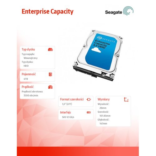 Seagate 4TB 3.5cal SAS 12GB/s 7.2k rpm