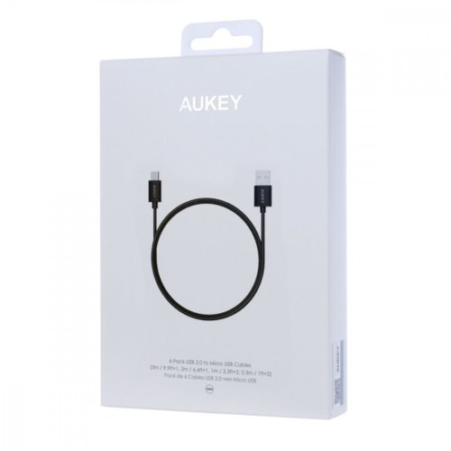AUKEY CB-D17 zestaw 6 szt. szybkich kabli Quick Charge micro USBUSB | 3x0.3m i 2x1m i 1x2m