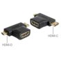 Delock Adapter HDMI-A(F)->HDMI -C+HDMI-D(M)