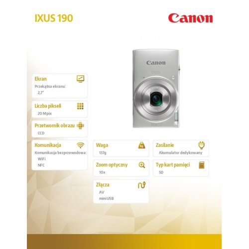 Canon IXUS 190 SILVER 1797C001AA