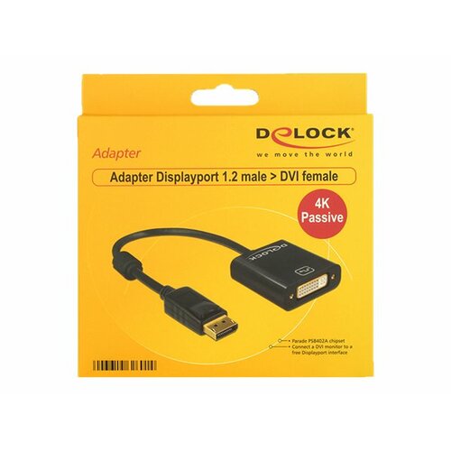 Adapter Displayport na DVI Delock DP1.2/DVI(F)(24+5) 4K