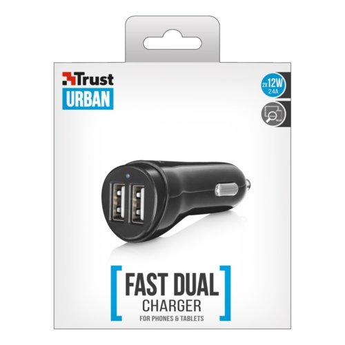 Trust 2x12W Fast Dual USB Ładowarka samochodowa