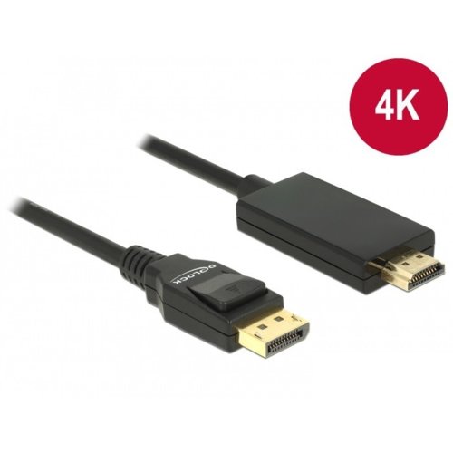 Kabel adapter Delock DisplayPort v1.2A - HDMI M/M 2m 4K czarny
