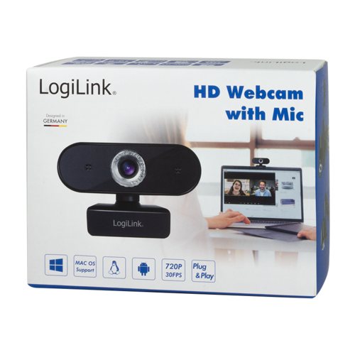Kamera internetowa Logilink UA0368 1280x720p HD | 30 fps | CMOS Czarna