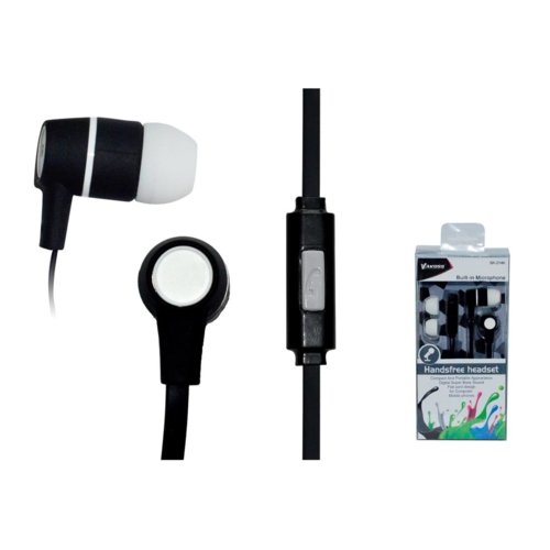 Słuchawki douszne z mikrofonem Vakoss SK-214K (czarno-białe płaski kabel)