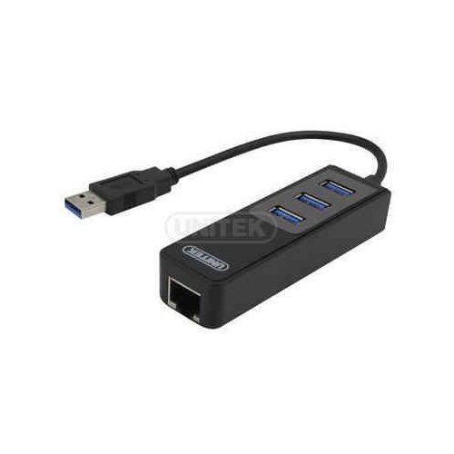 Adapter Unitek USB 3.0-Gigabit + hub 3x USB3.0 Y-3045