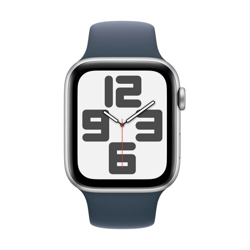 Smartwatch Apple Watch SE GPS 44mm srebrny aluminium + niebieski pasek M/L
