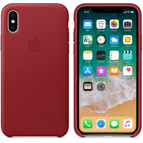 Apple iPhone X Leather Case - (PRODUCT)RED