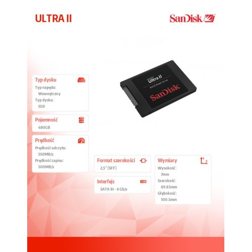 SANDISK ULTRA II SDSSDHII-480G-G25 480GB