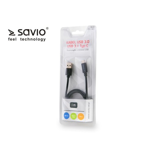 Kabel USB 3.0 A (M)-USB 3.1 Typ C (M) SAVIO CL-101 