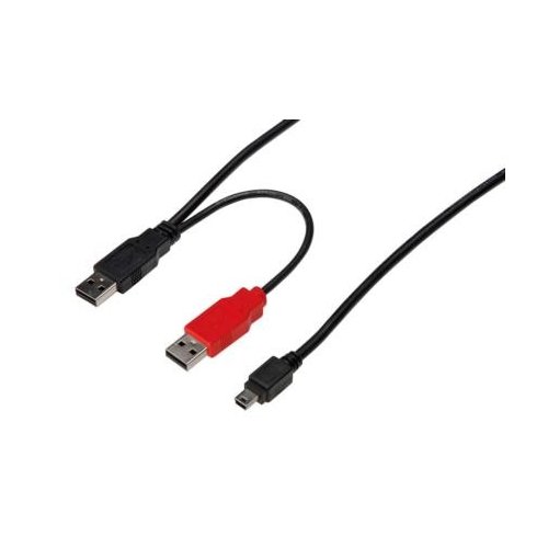 ASSMANN Kabel rozdzielacz USB 2.0 HighSpeed "Canon" Typ 2xUSB A/miniUSB B (5pin) M/M czarny 1m