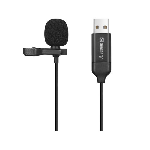 Mikrofon Sandberg Streamer USB Clip Microphone czarny