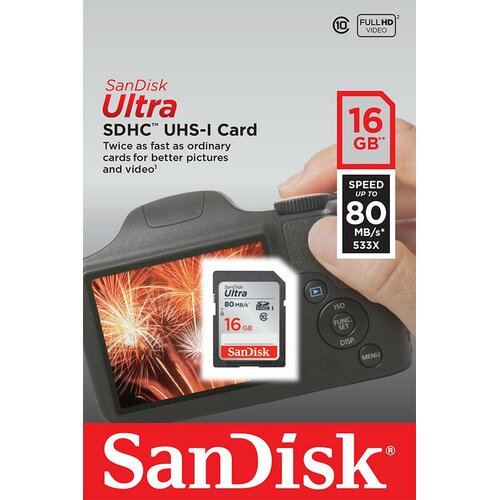 SanDisk Ultra SDHC 16GB 80MB/s UHS-I Class 10