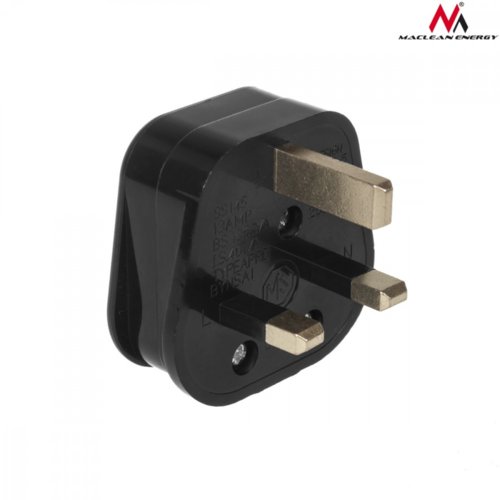 Maclean Wtyk UK na kabel czarny MCE193