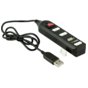 YENKEE Hub 4x USB 2.0 YHB 4002BK czarny, przełącznik, Plug&Play