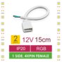 Whitenergy Złączka do taśm LED z kablem | RGB | jednostronna | IP20 | biała | 2 szt | 4 pin żeński | 15 cm