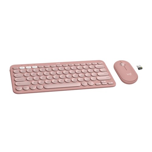 Zestaw klawiatura i mysz Logitech Pebble 2 Combo różowy