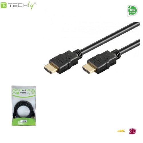 Kabel HDMI Techly HDMI-HDMI M/M 1,4 Ethernet, ekranowany, 3D 4K, 15m, czarny