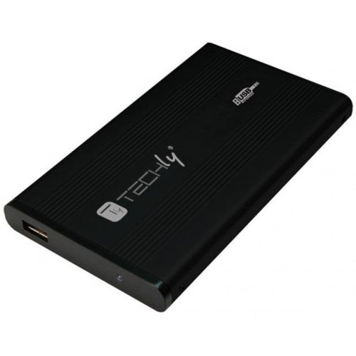 Obudowa na dysk HDD Techly, IDE 2.5", USB 2.0, aluminiowa, czarna