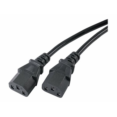 Kabel zasilający Akyga AK-PC-04A CEE 7/7 2xC13 250V/50Hz 1,8m czarny