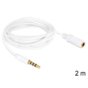 Przedłużacz kabla AUDIO MINIJACK M/F 4 PIN Apple 2M biały Delock
