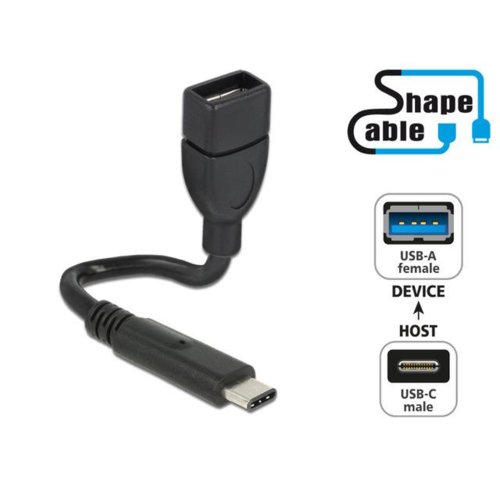 Przedłużacz USB Delock Type-C (M)-AF 2.0 15cm profilowany