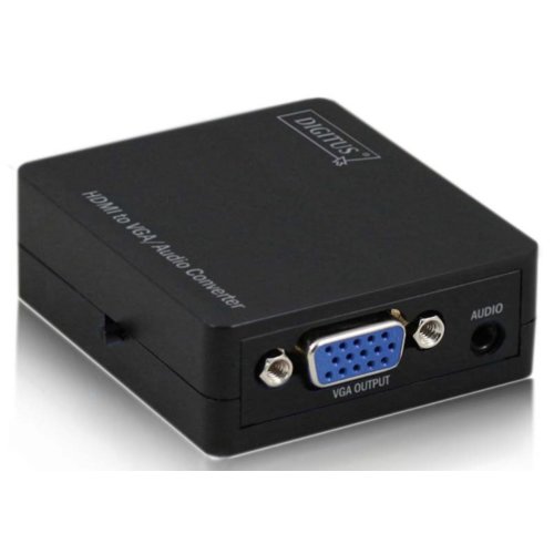 Adapter konwerter sygnału HDMI do VGA z audio, 1xminiJack DIGITUS