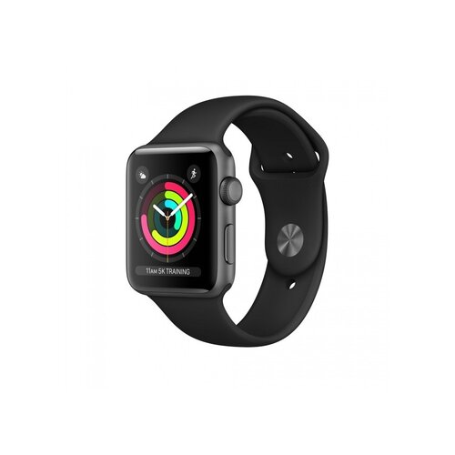 Apple Watch Series 3 GPS 38mm koperta z aluminium w kolorze gwiezdnej szarości z paskiem sportowym w kolorze czarnym