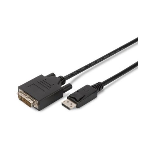ASSMANN Kabel adapter Displayport 1.1a z zatrzaskiem Typ DP/DVI-D (24+1) M/M czarny 2m