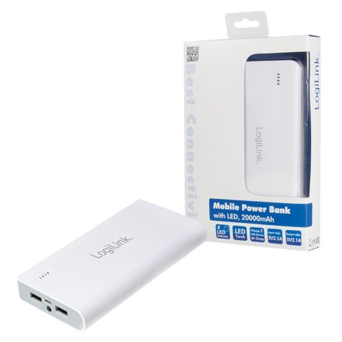 LogiLink Przenośna ładowarka USB Power Bank 20000 mAh