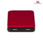 Maclean Powerbank 8000mAh czarno-czerwona MCE140 BR wbudowane kable, 3 USB max 2,4A