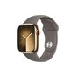 Smartwatch Apple Watch Series 9 GPS + Cellular stal nierdzewna złota 41 mm + opaska sportowa popielaty brąz M/L