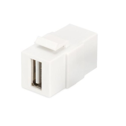 Digitus Moduł Keystone USB 2.0, łącznik do gniazd i pustych paneli, żeński/żeński, biały